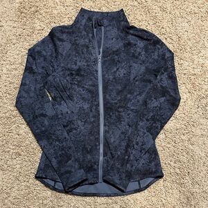 Yogalicious Women's Dark Gray Textured Full-Zip Utility Jacket